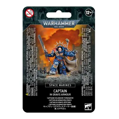 Captain in gravis armour, space marines, warhammer 40k, games workshop, model 48-70